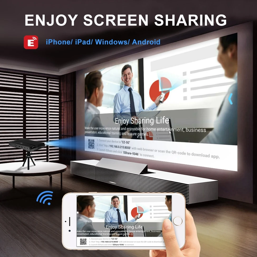 Проектор WZATCO видеопроектор Full HD 200 P MAX 4K Android Wi-Fi 3 светодиода |