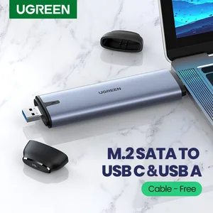 Чехол для SSD-диска UGREEN, 10 Гбитс, M.2 NVMe SATA на USB C 3,1 Gen 2 USB 3,0, адаптер 2-в-1 для M-Key PCIe B-Key NGFF M2 SSD, чехол для жесткого диска