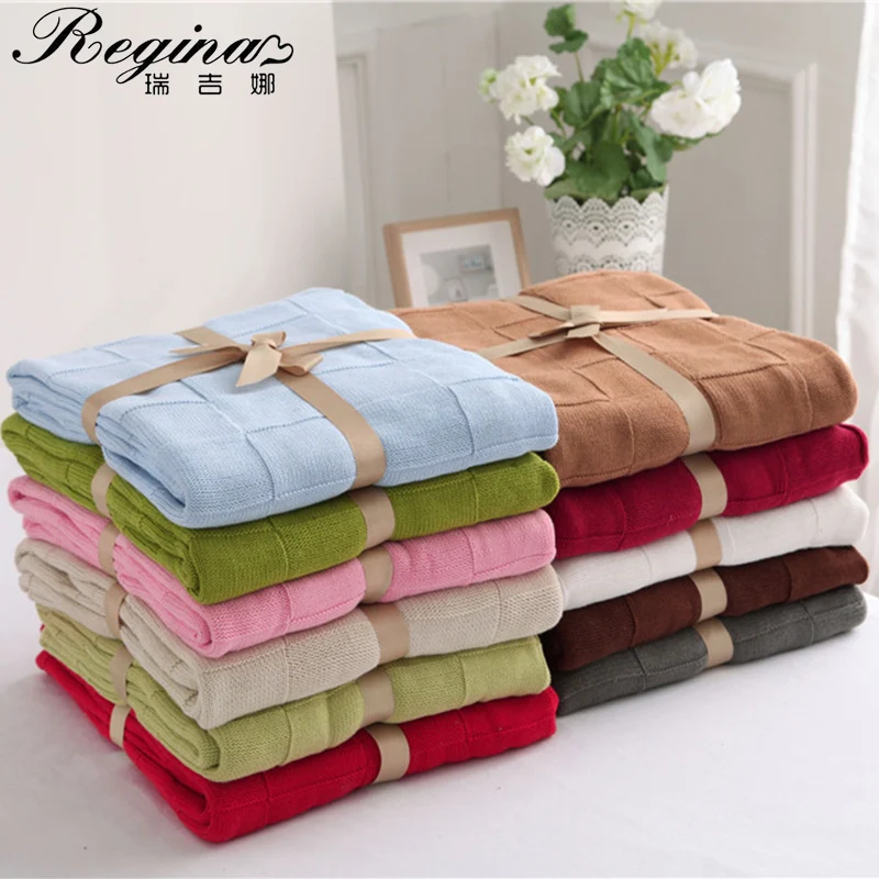 

REGINA Brand Classic Cross Plaid Blanket Sofa Cover Nordic Style Super Soft Bedspread On The Bed Home Decorative Knitted Blanket