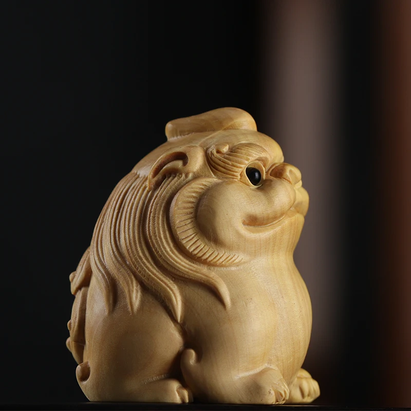 

Скульптура Pixiu из самшита 4,5 см, Статуя китайского зверя, Бога, животного, единорог, фэн-шуй, домашний декор на удачу