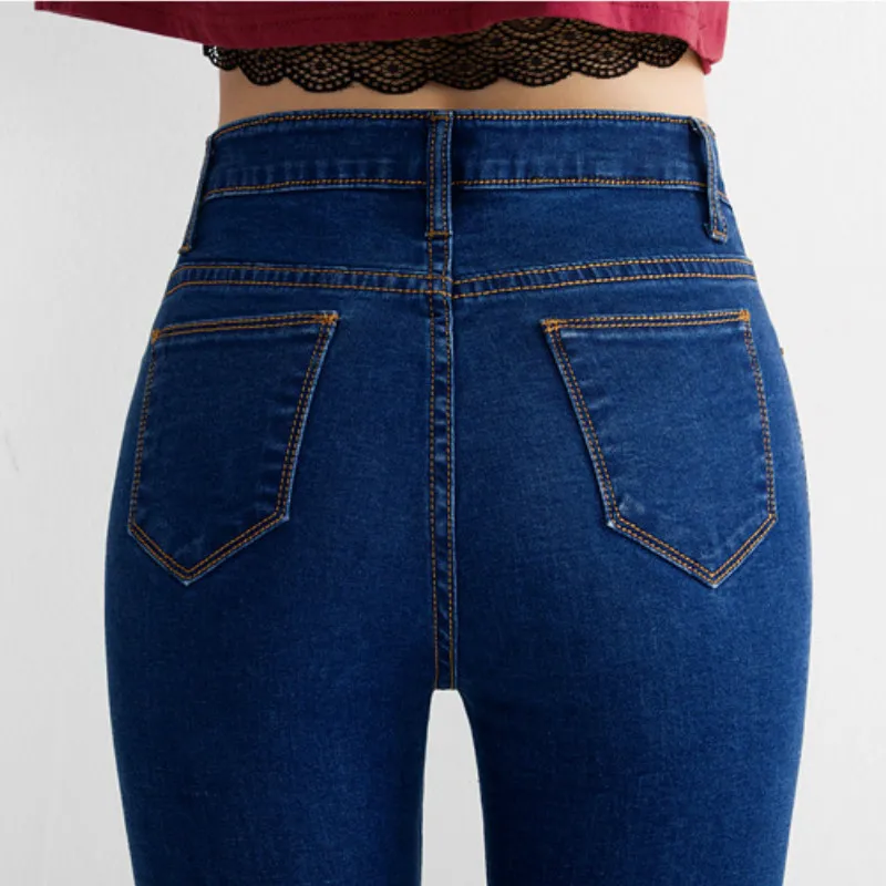 

Jeans Women Korean Style Spring Summer Chic Skinny Elastic Tight High Quality Ulzzang Streetwear Womens Trousers All-match Thin