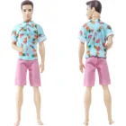 Мужской наряд, топ с рисунком ананаса, арбуза, штаны, блузка, короткие штаны, набор для подруги Барби, для Кена, кукольный домик, игрушка, 1 комплект