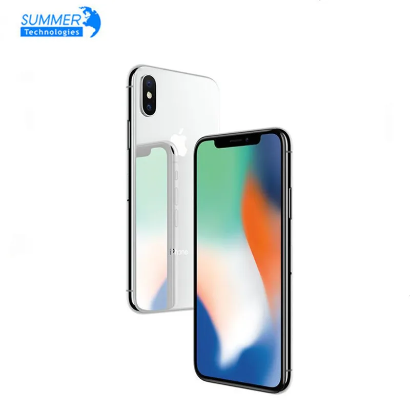 Оригинальный сотовый телефон Apple iPhone X OLED IOS десять ядер ПЗУ 3 ГБ ОЗУ 256 64 двойная