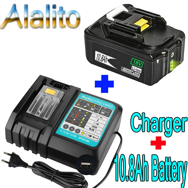 Оригинальная 18В 10.8Ah аккумуляторная батарея 10800mah литий ионная для MAKITA BL1880 BL1860