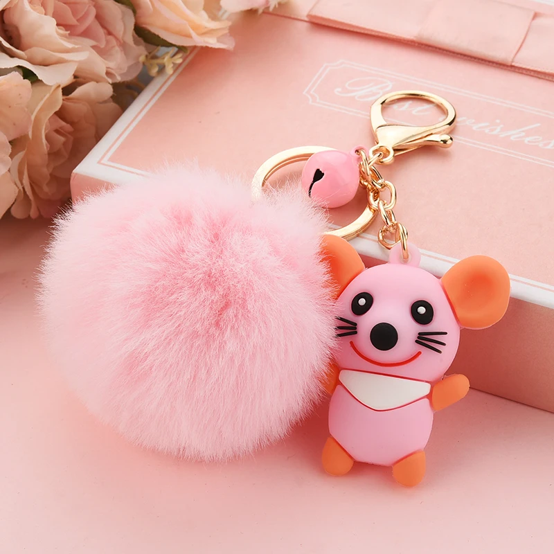 

Porte Cles Sneake Drive Safe Mouse Key Chain Fluffy Pompon Tassel Pokemon Sleutelhangers Pants Keychain Geocaching Rings EH391