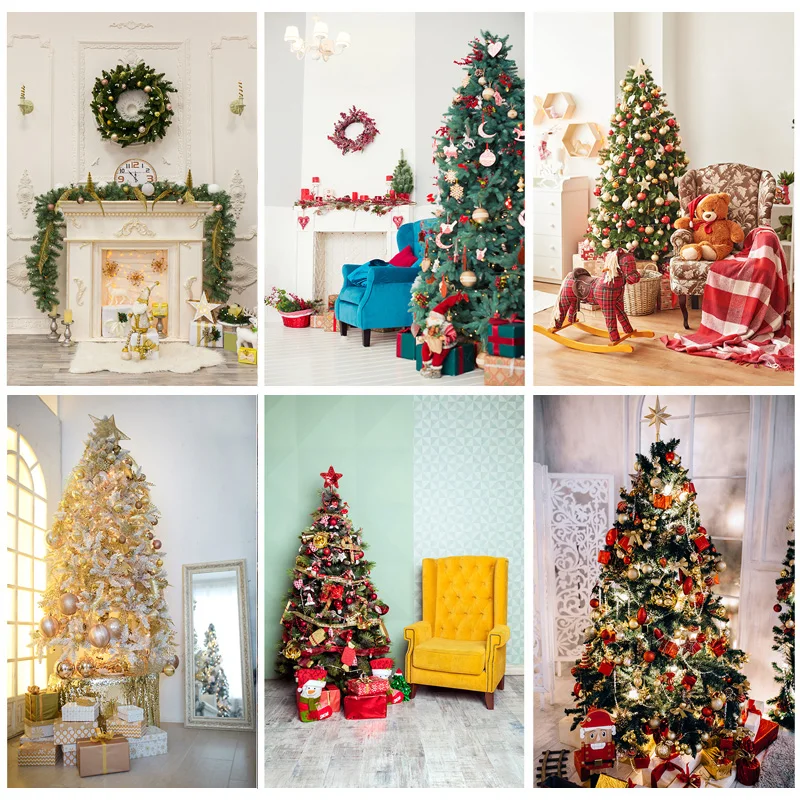 

Christmas Indoor Theme Photography Background Christmas tree Children Portrait Backdrops For Photo Studio Props 21520 YDH-02