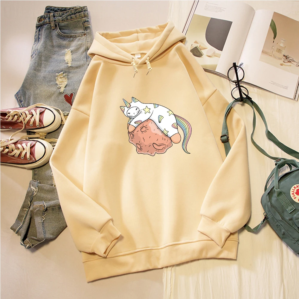Autumn Animal Graphics Hoodies Streetwear Hoodies Women Sweatshirts Harajuku Hoodie Cute Cat Printed Loose Sweetshirts Womens
