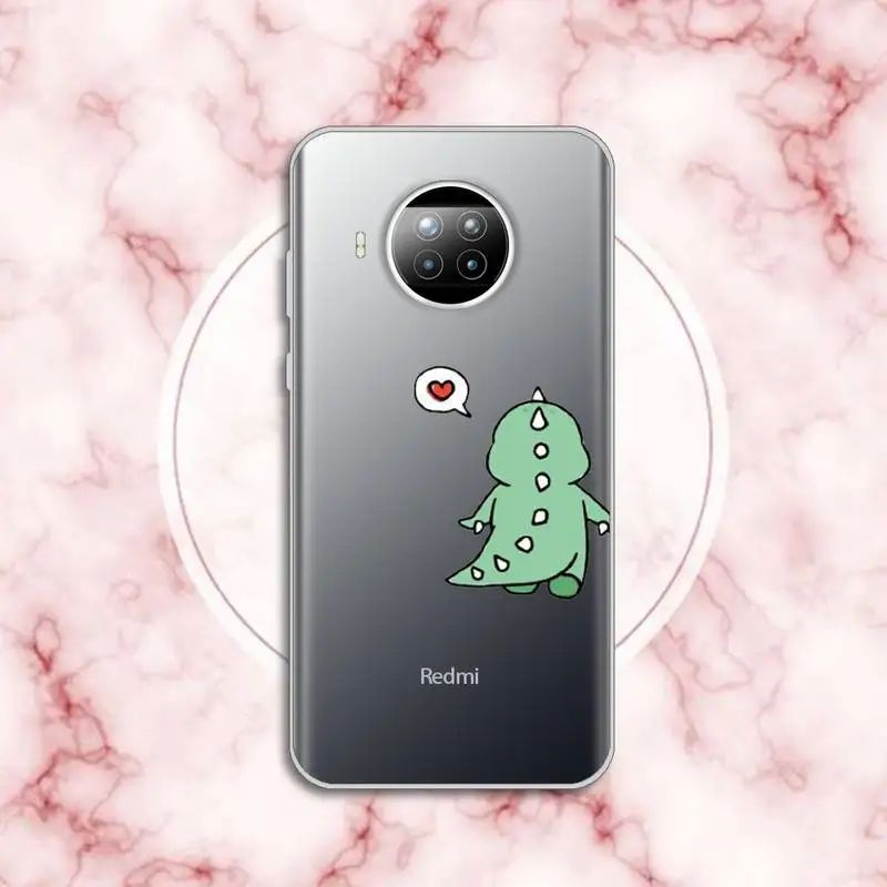 

Cute little dinosaur cartoon Phone Case Transparent for Xiaomi Redmi note 10 t 8 9 pro lite 11