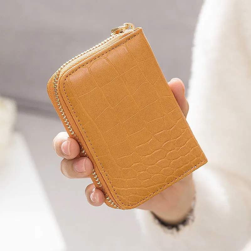 Женский RFID антимагнитный корейский держатель для карт на молнии мужской