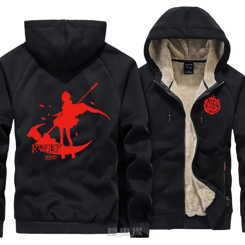 014 RWBY Толстовка Рубиновая роза Косплей для мужчин теплое пальто куртка зимняя Толстая на молнии толстовка с капюшоном - Цвет: 014