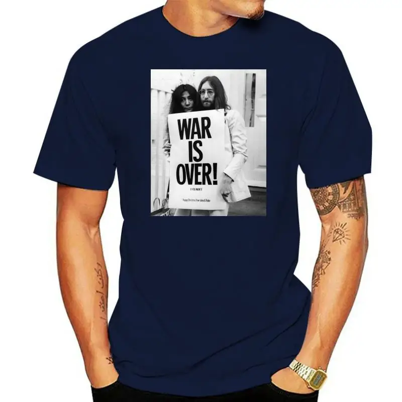 

Мужская футболка с надписью «War Is Over John Lennon», дизайнерская летняя футболка с короткими рукавами, Мужская футболка в стиле хип-хоп, Мужская фу...