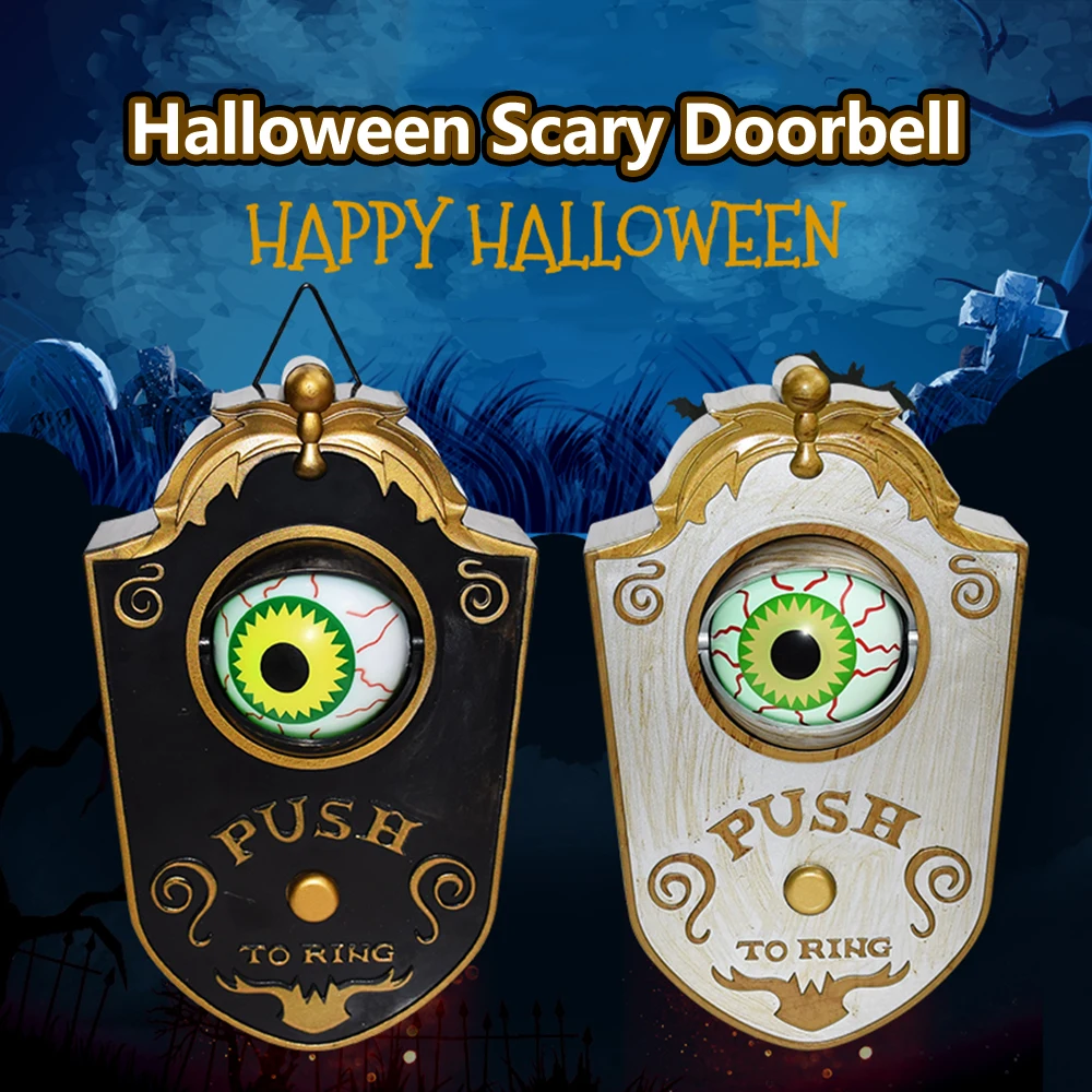 Дверной звонок на Хэллоуин одноглазный дверной ужасный звук страшный