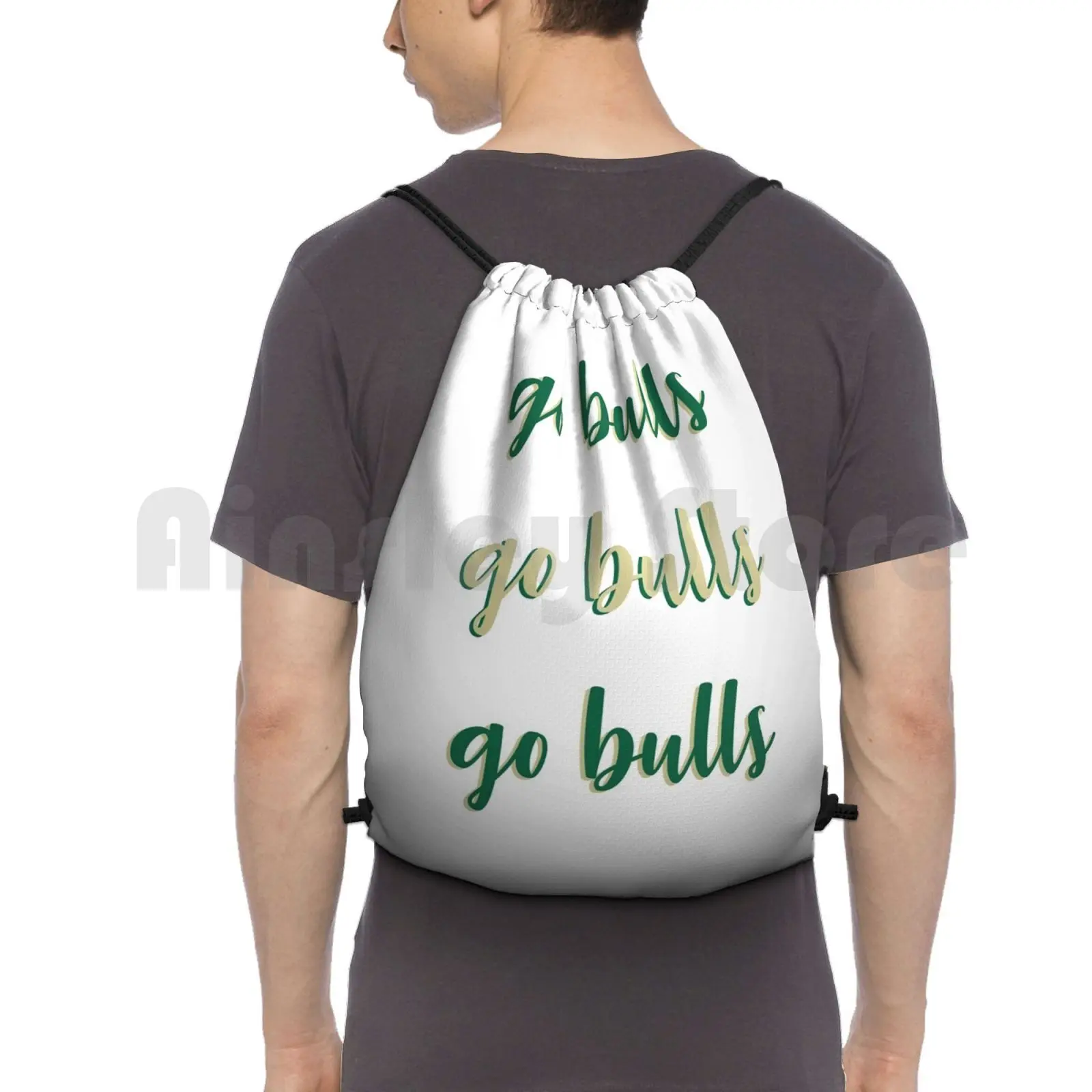 University Of South Florida-Usf-Go Bulls Backpack Drawstring Bags Gym Bag Waterproof University Of South Florida South