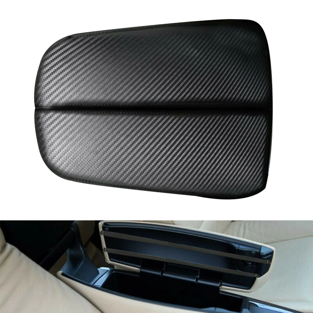 

1 Set Car Carbon Fiber Look Center Console Armrest Cover Auto Interior Replacement Accessories For BMW X5 E70 X6 E71 2008-2013