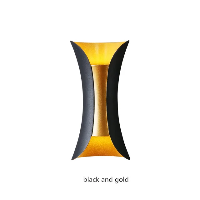 black and gold Современный светодиодный настенный светильник ночник для спальни свет гостиной балкон прохода Настенные лампы в коридор настенные осветительные приспособления лампа - Цвет абажура: black and gold