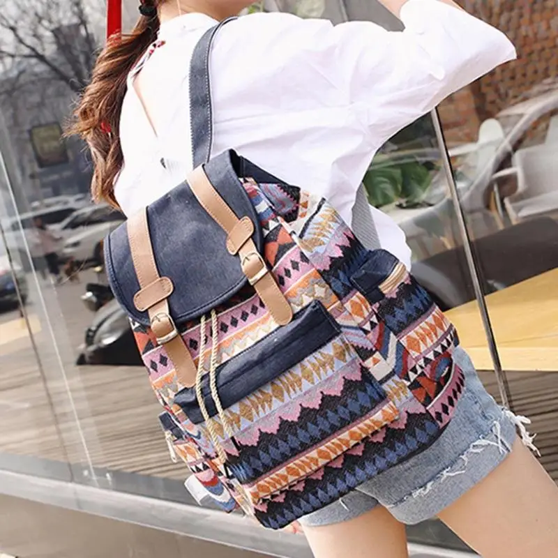 WEIXIER повседневный рюкзак для женщин с кулиской дизайн Canavs девочек маленький