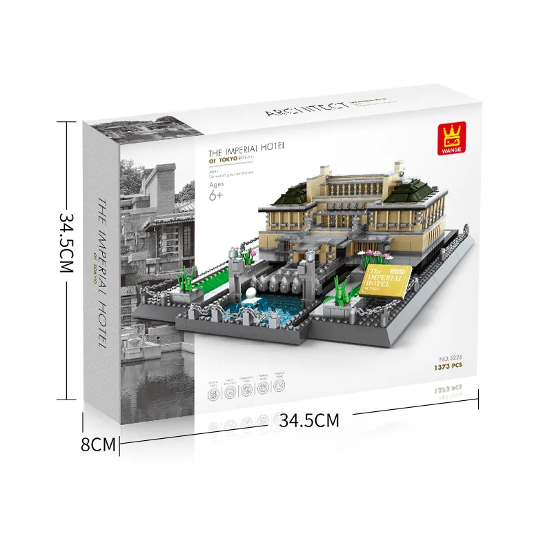 

Japan Imperial Hotel Tokyo Bricks City Great building Serise Building Blocks Toys for Children Kids Gifts Model 1373Pcs