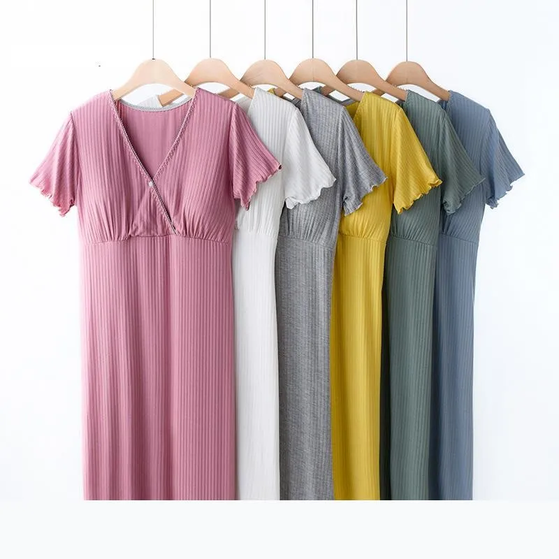 

Платье для беременных, удобная ночная рубашка из модала для беременных, домашняя одежда для грудного вскармливания, ночная рубашка для бере...