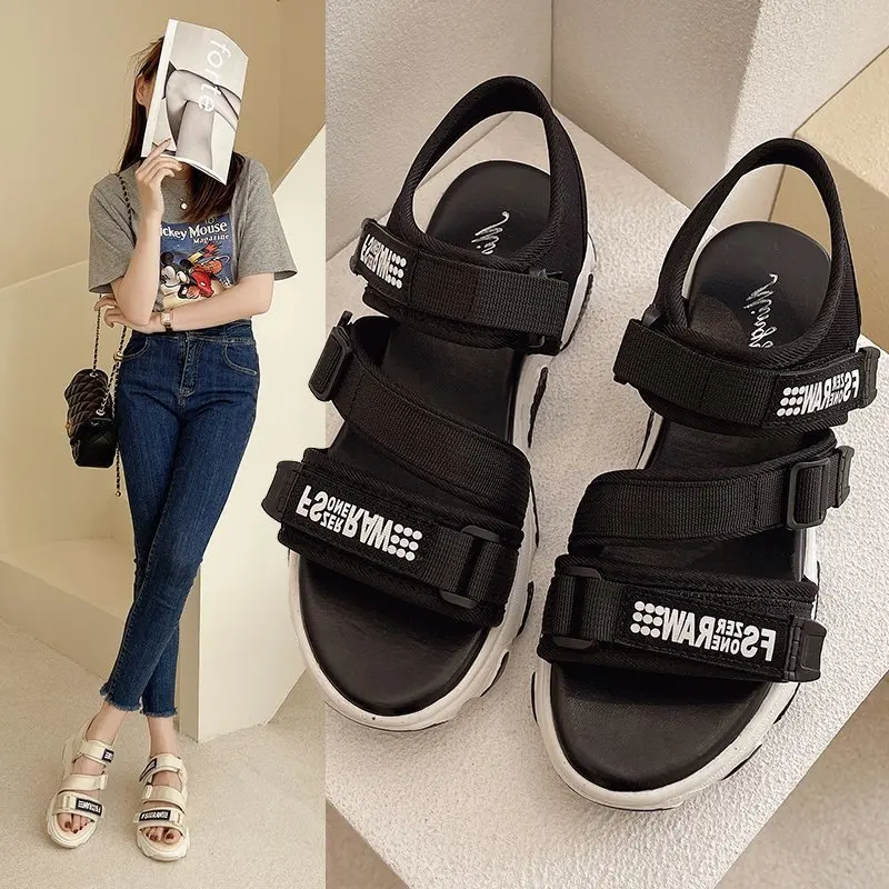 

Sports sandals women 2021 summer new style Korean open-toed fashion casual platform platform beach sandals platform shoes