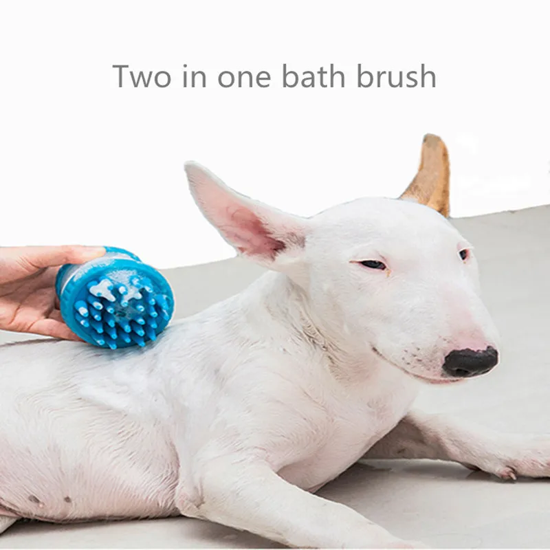 Силиконовая щетка для массажа домашних животных ванной мытья двух в одном