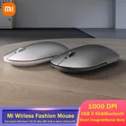 Беспроводная модная мышь Xiaomi Mi, портативная металлическая мышь 1000 точекдюйм, 2,4 ГГц, Wi-FiBluetooth, двойной режим связи, игровая оптическая мышь
