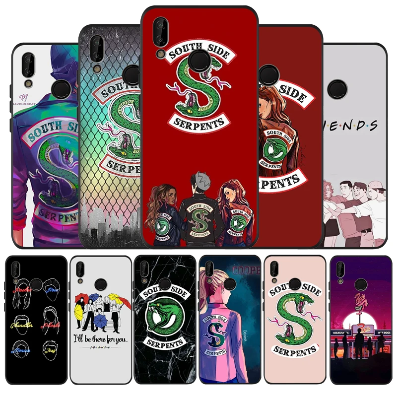 Черный мягкий чехол для телефона Riverdale South Side Serpents Huawei P9 P10 P20 P30 Lite Plus Pro P smart smart2 |