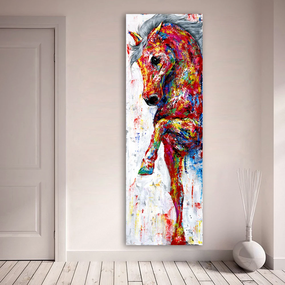 

Картина на холсте для дома, настенная живопись, постер с изображением лошади, живопись с животными, домашний декор, без рамки