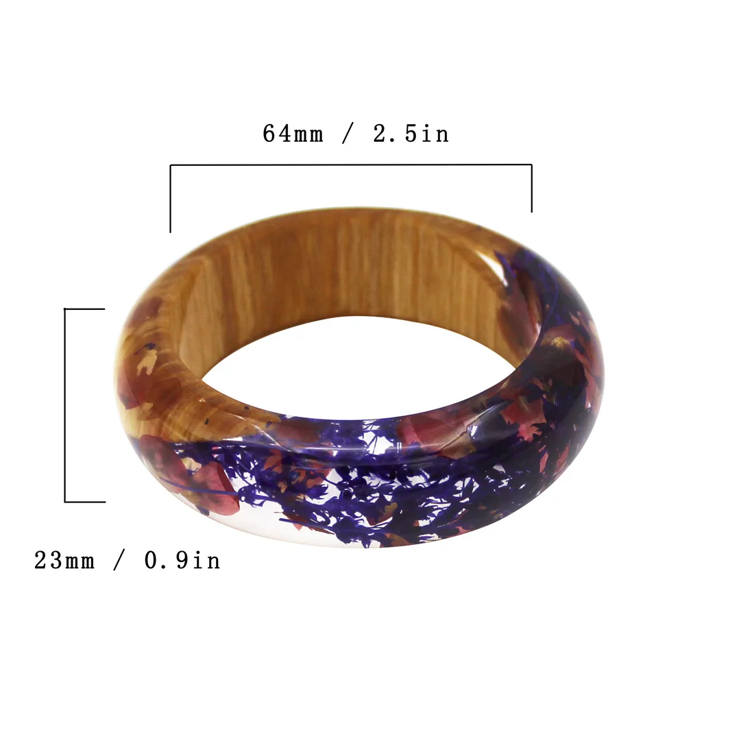 

New Fashion Dried Flower Bracelet Magic Forest Axis Pear Rose Wood Bracelet Eco-friendly Resin Trend Bracelet Jewelry for Women