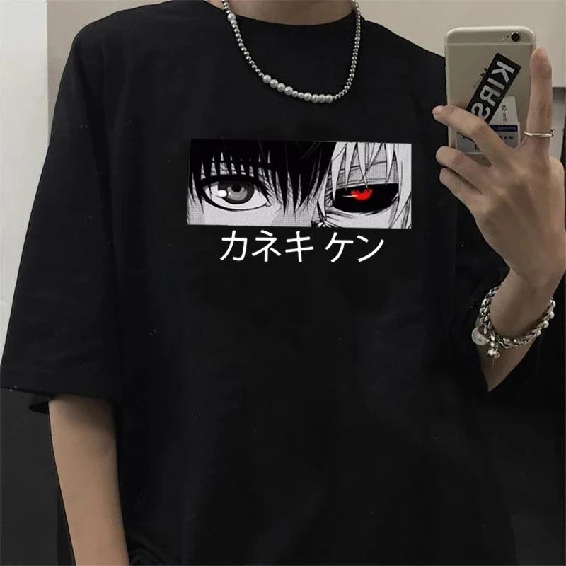 

Japanese Anime Kaneki Ken Y2k Tokyo Ghoul T Shirt Men Kawaii Manga Graphic Tees Fashion Tshirt Summer 90s Tops T-shirt Male