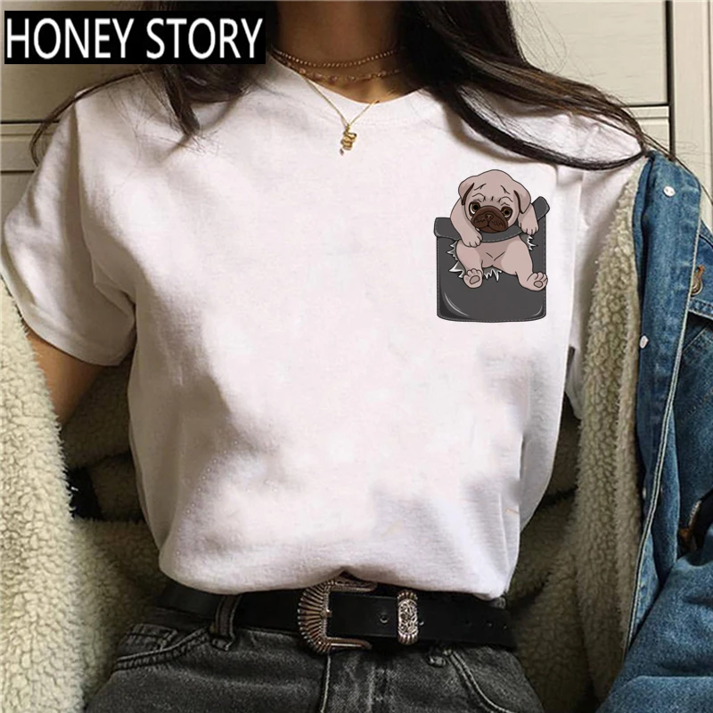 

Women Pug Mom Graphic Cute Anime Tshirt Kawaii Pug Harajuku Funny Cartoon T-shirt Dog Streetwear T Shirt Ullzang Top Tees Female