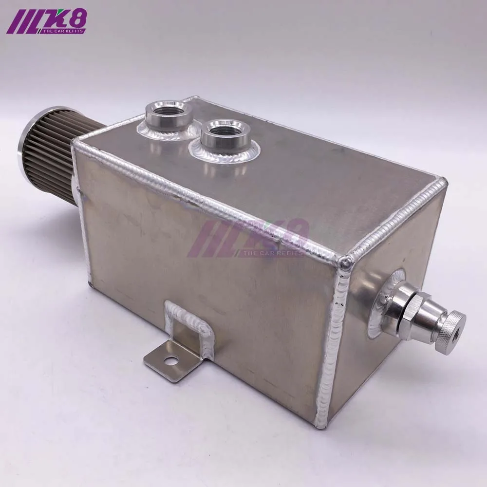 2L Универсальный Автомобильный Алюминиевый Масляный бак серебристо черный