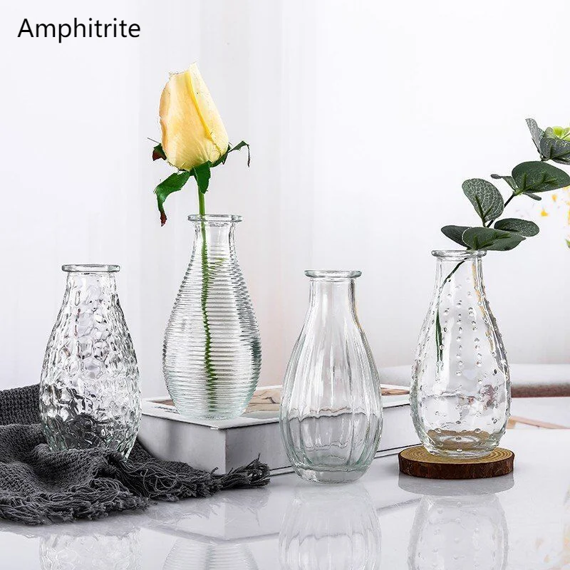 

Classic Transparent Glass Vase Flower Basket Bottle Decoration House Bottles Be Nordic Dry Hydroponic Small Bottles Terrarium