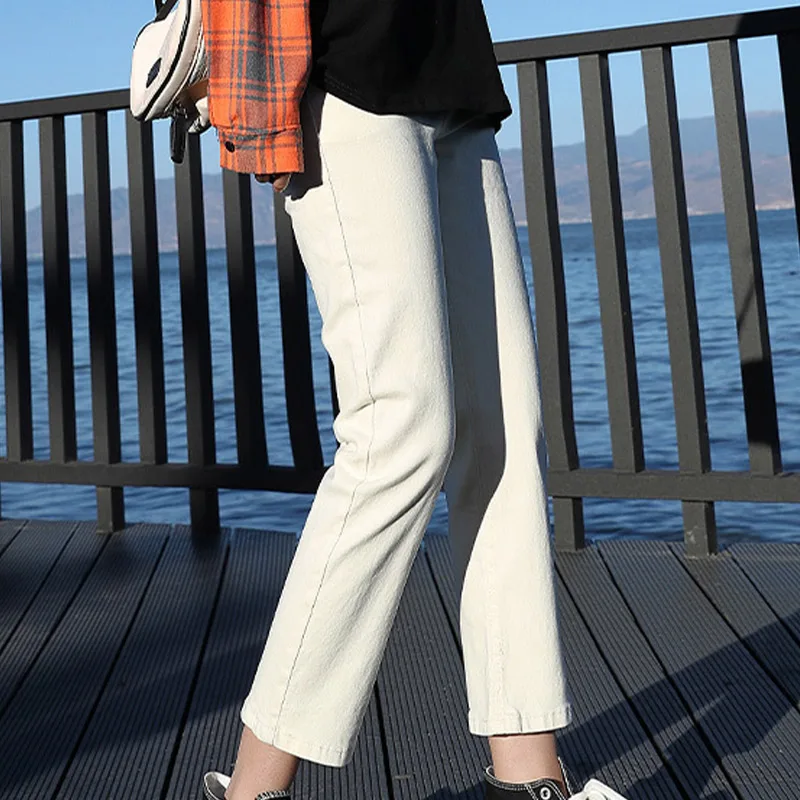 

New Cropped Straight Denim Pants For women Summer Slim All-match Ladies Denim High-Waist Korean ulzzang Chic Ankle-Length Jeans