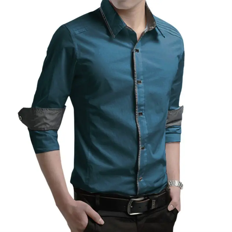 

Formal-Shirts Camisa Chemise Oversized Long-Sleeve Homme Winter Casual Brand Men