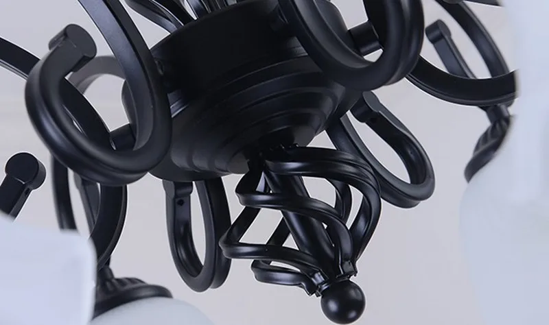 

E27 Led Bulb Light Chandelier Lampshade Ceiling Lamp Decoration Lighting Fixture LED Bulbs Traditional Metal Body Glass European