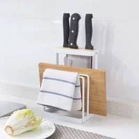 multi layer cutting board dish holder stainless steel pan cover pot lid drain storage rack kitchen tools organizer