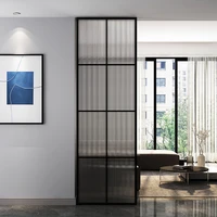 simple living room hotel entrance european style stainless steel glass screen carved metal partition