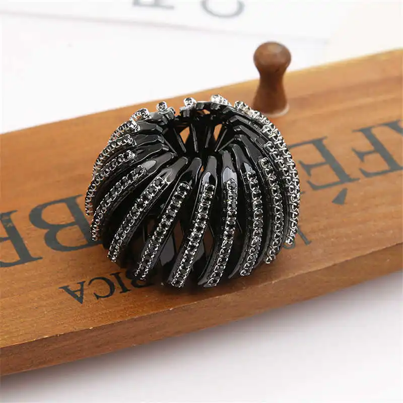 

Fashion Glitter Crystal Hair Bud Women’s Holder Bun Claw Maker Tool Ponytail Clamps