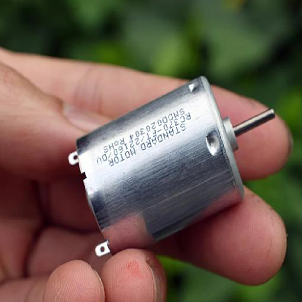 Стандартный двигатель RC370 DC 5 в 6 в щеточный двигатель из драгоценных металлов 370, миниатюрный круглый двигатель 24 мм, электрические машины, 6000 об/мин, бесшумный