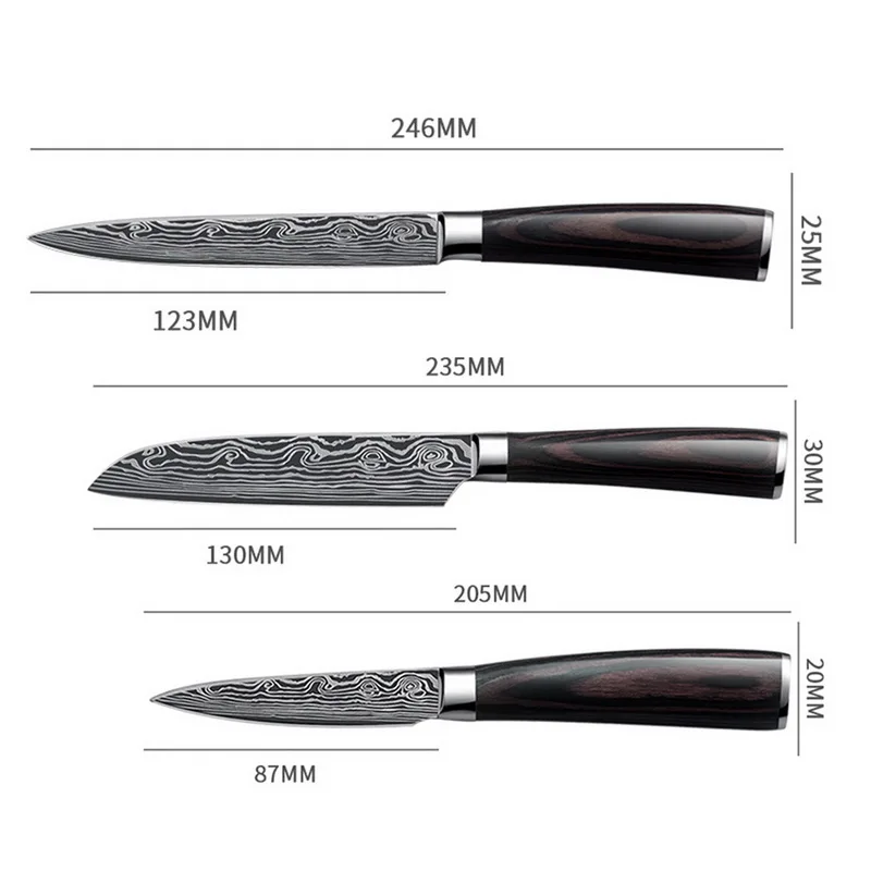 3 5 ''/5 дюймов нож шеф повара из японской нержавеющей стали Дамасские Ножи для
