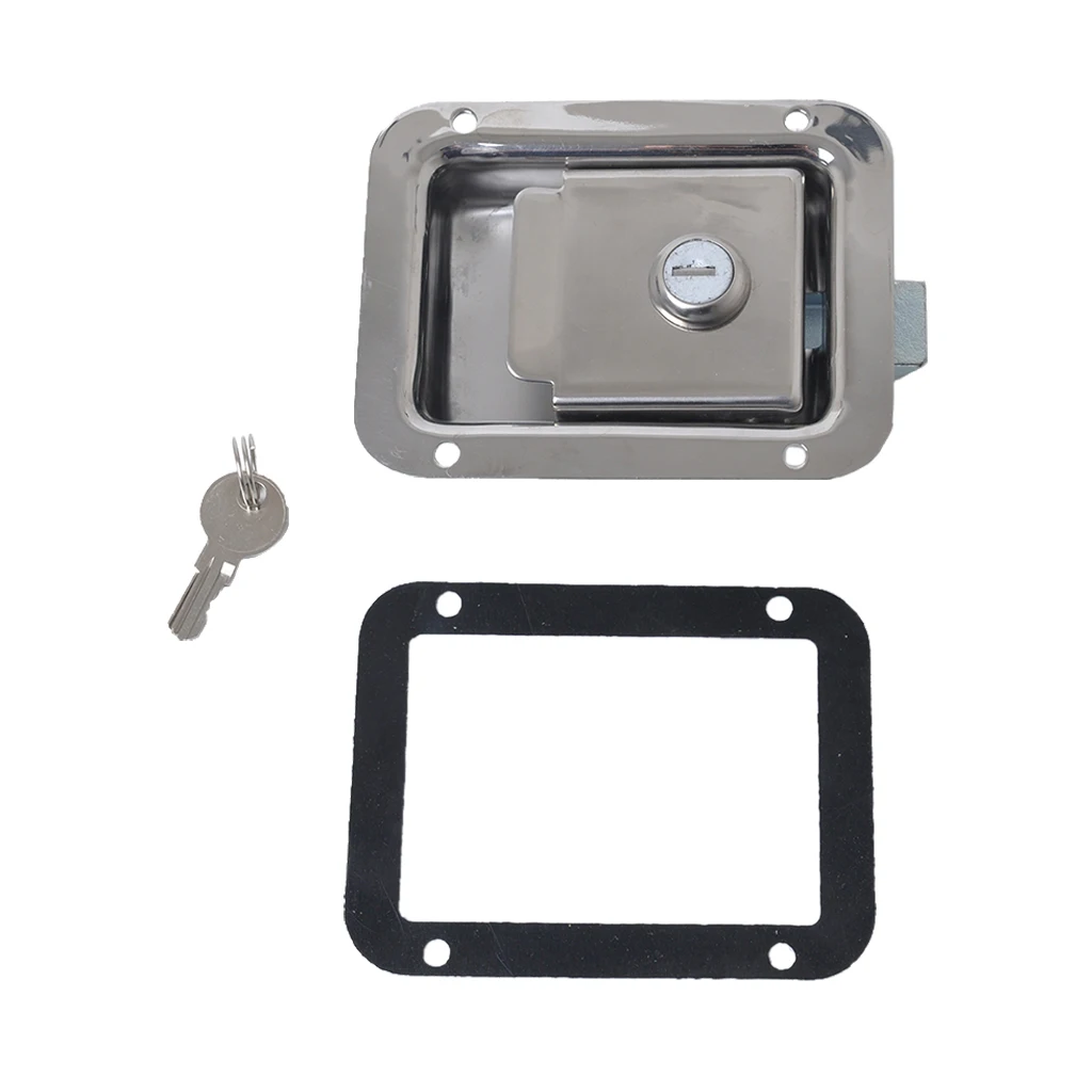 

2pcs Marine Stainless Steel Paddle Latch Truck Trailer Tool Box Lock Latch & Key
