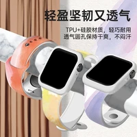 for apple watch band 7 se 6 5 4 silicone morandi style 42mm 44mm bracelet strap solo loop for iwatch wristband 6 5 4 3 38mm 40mm