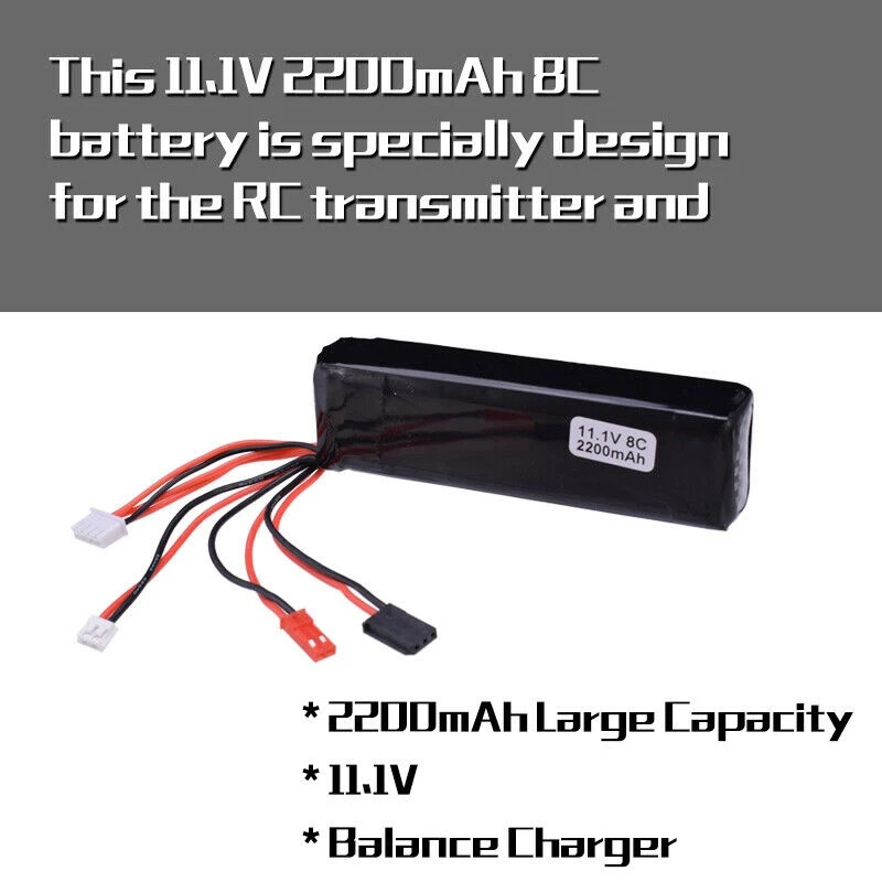 11 1 V 2200MAh 8C RC передатчик Lipo батарея для 7 10 12E DEVO F12E JST JR штекер Futaba передатчик|Детали