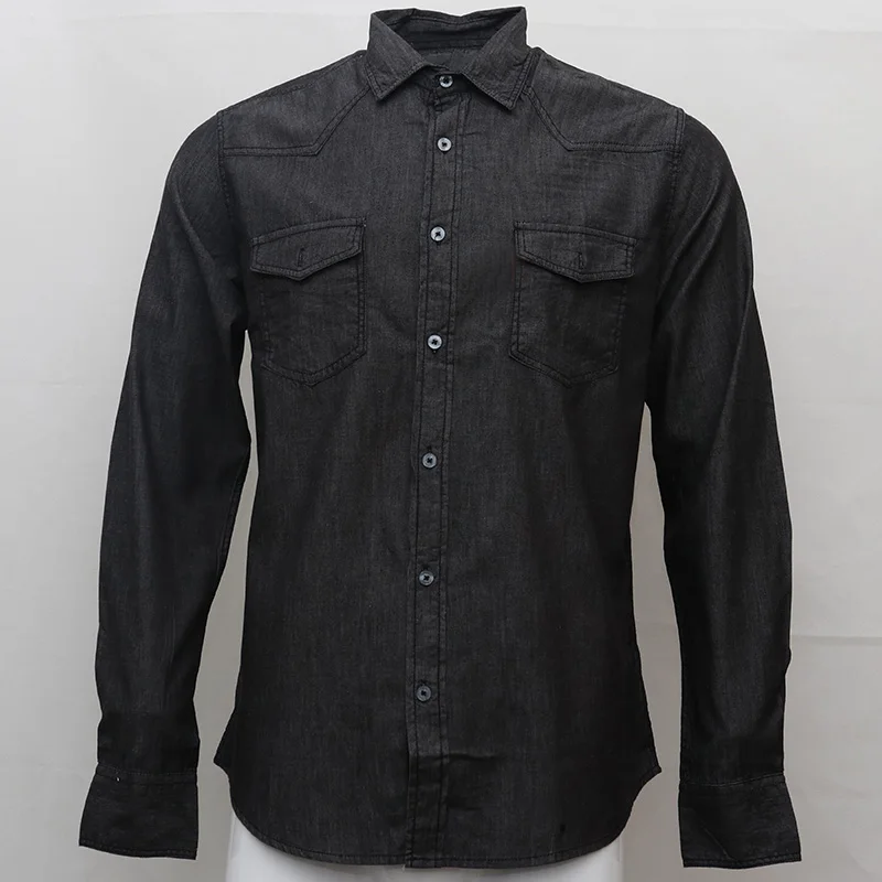 Мужская брендовая джинсовая рубашка camisa masculina, мужские рубашки с длинным рукавом, хлопковые мужские Сорочки мужские