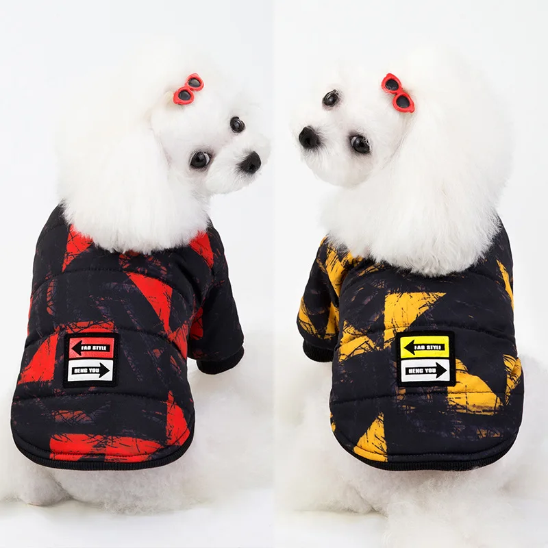 

Autumn and Winter Clothes for Dogs Thicker Pet Clothes Dog Cotton Padded Clothes Red Yellow Colors Small Puppy Clothes