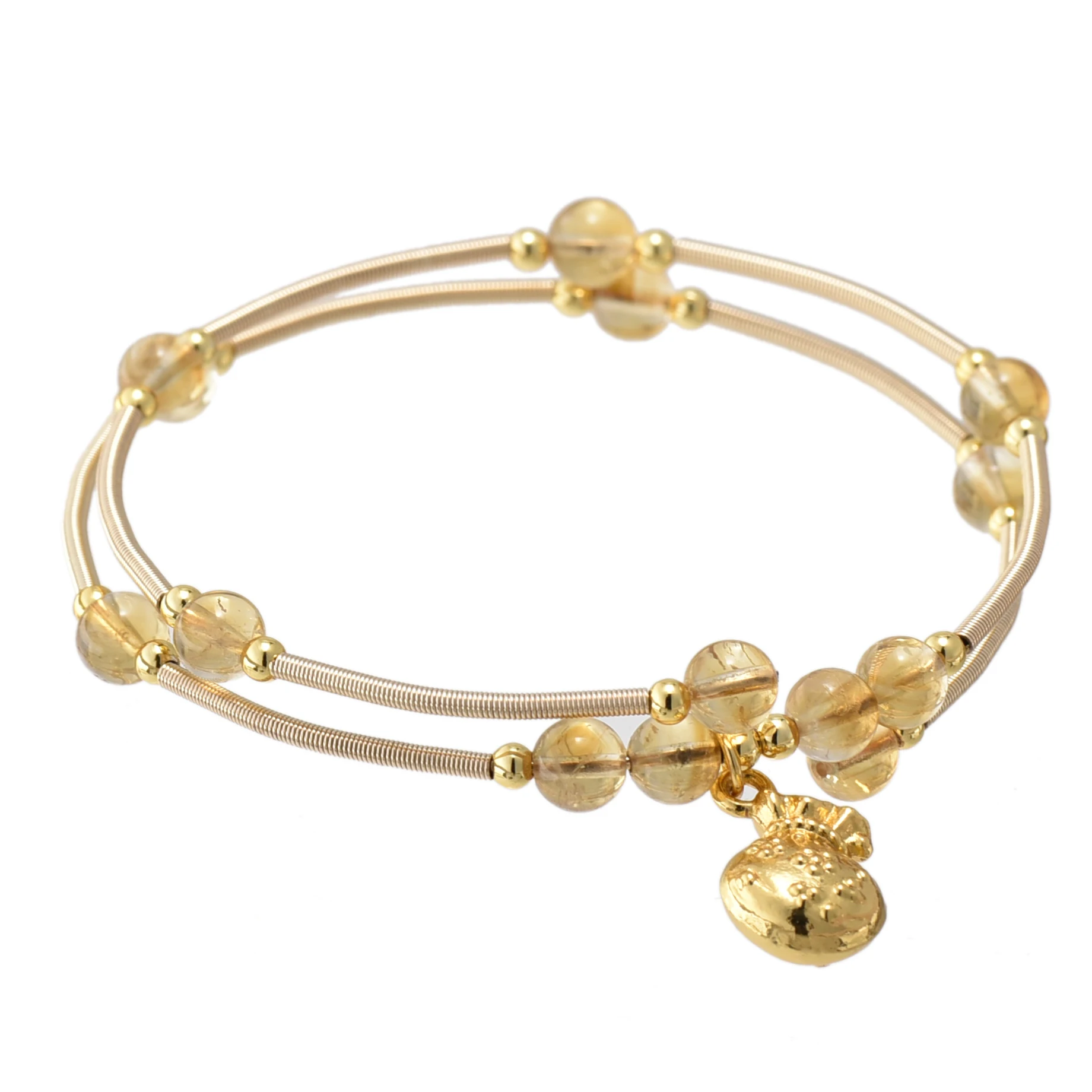 

Women's bracelet Rose Gold 18k Gold energy Tiger Eye Bracelet garnet Topaz Strawberry double circle bracelet women's jewelry