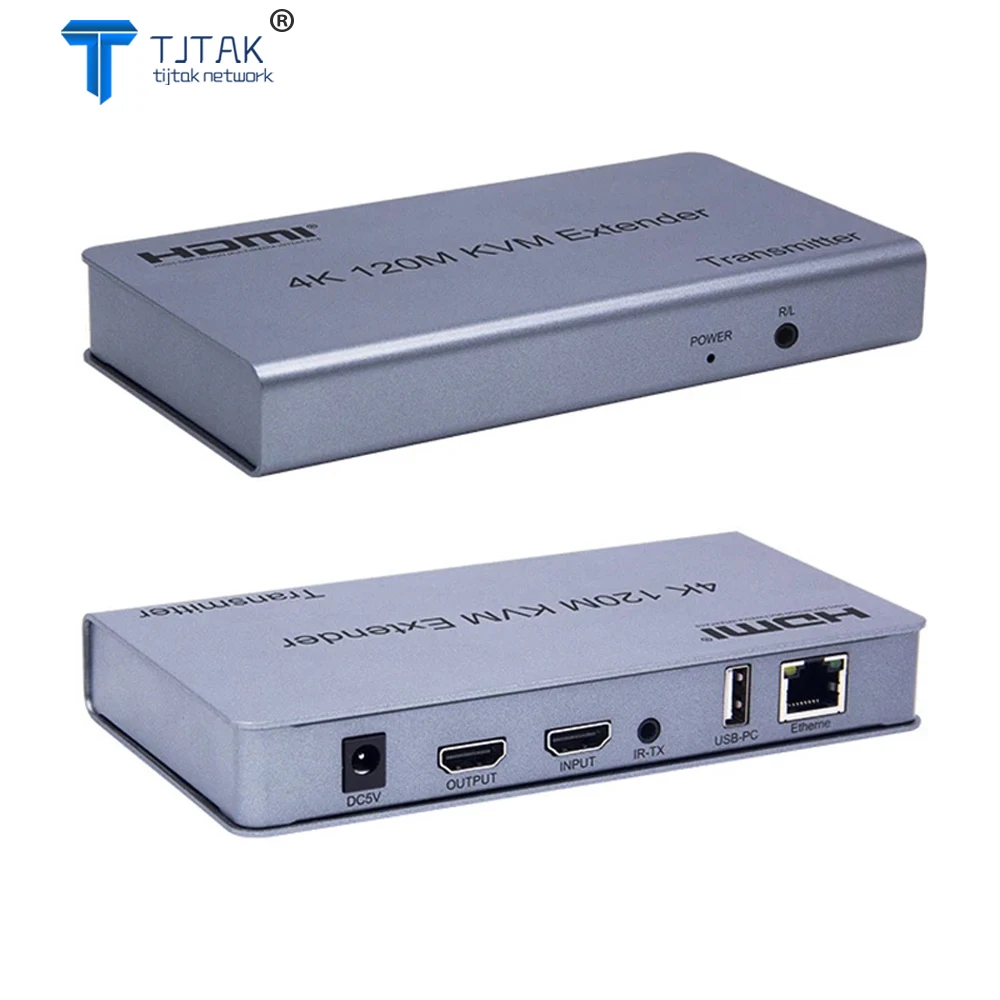 

4K 120M KVM HDMI-compatible Extender Adapter Over RJ45 Ethernet Cat5e Cat6 Cable IR Remote Converter TX RX USB Device Extension