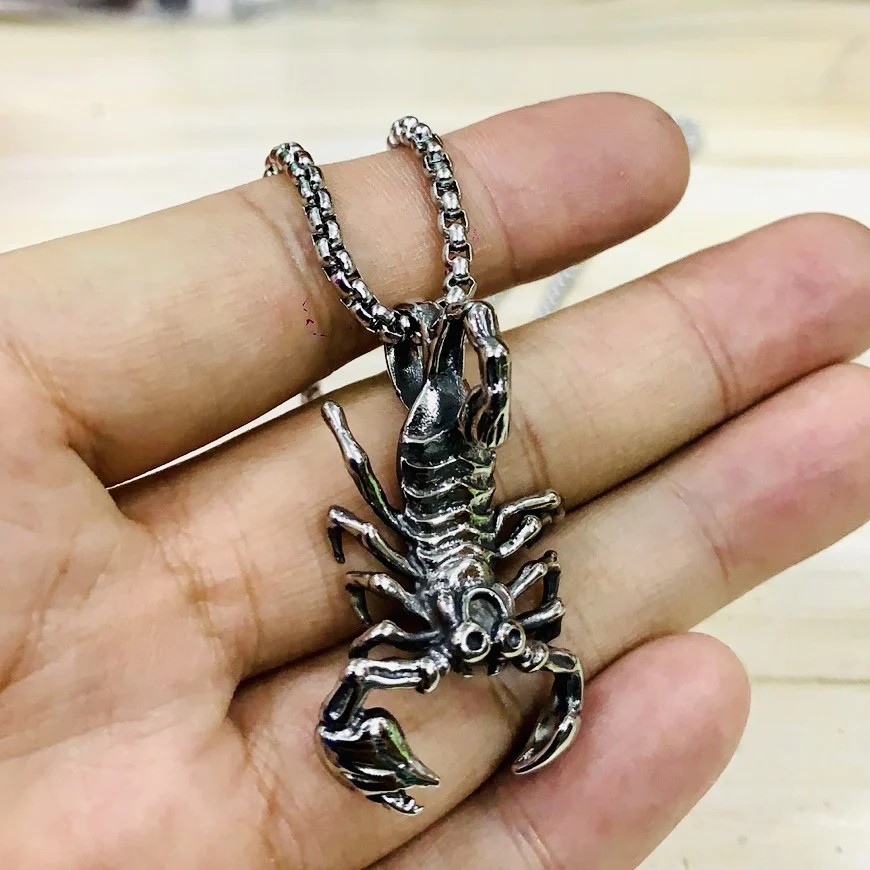 

Retro Scorpion Pendant Necklace Men Stainless Steel Fashion Jewelry 24" Chain