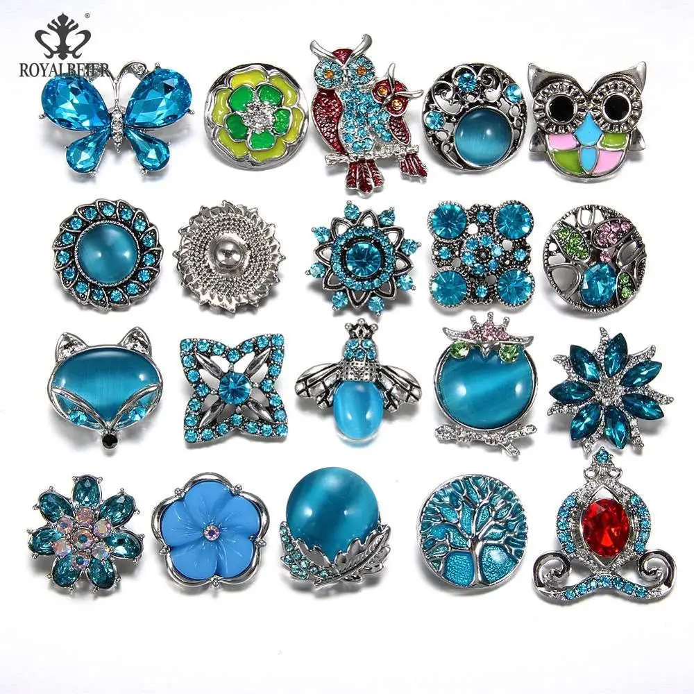 Royalbeier 20 шт./лот Синий Смешанные Стразы стили металлические талисманы заклепки