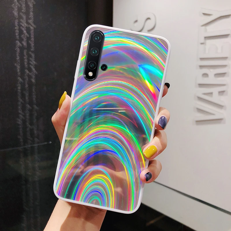 lovecom colorful rainbow laser mirror phone case for xiaomi redmi note 10 9 pro 10s 9s 8 mi poco x3 pro nfc m3 soft back cover free global shipping